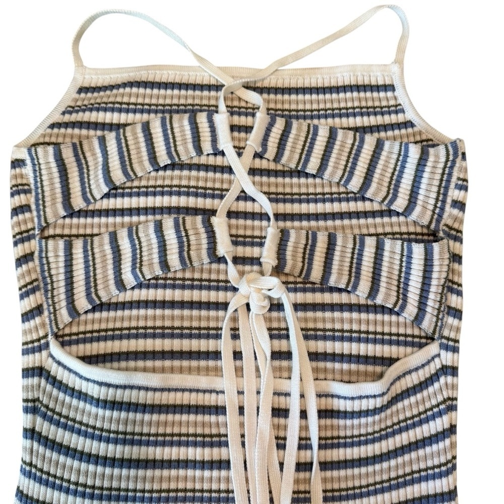 Abercrombie & Fitch Body con  Sweater Dress Women’s M, Stripe, open Back, slit - Picture 7 of 8
